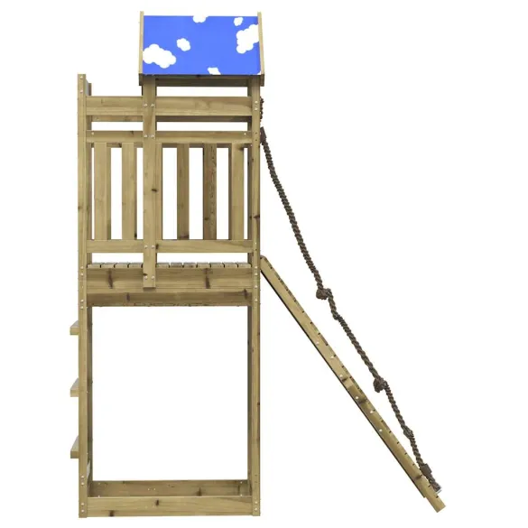 Set Joacă Exterior Lemn Pin - Platformă Cățărare Copii