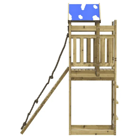 Set Joacă Exterior Lemn Pin - Platformă Cățărare Copii