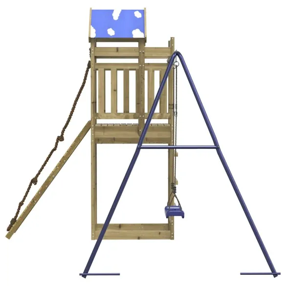 Set Joacă Exterior Lemn Pin - Turn Leagăn Cățărat Copii