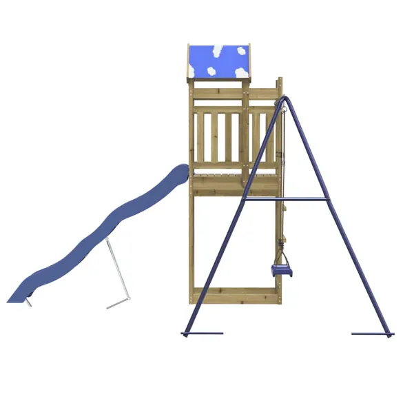 Set Joacă Exterior Lemn Pin - Turn Tobogan Leagăn