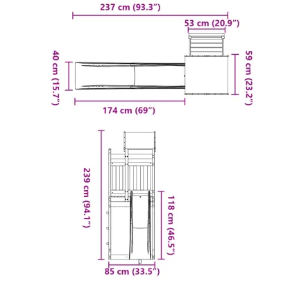 Set Joacă Exterior Lemn Douglas cu Tobogan | Comandă Acum