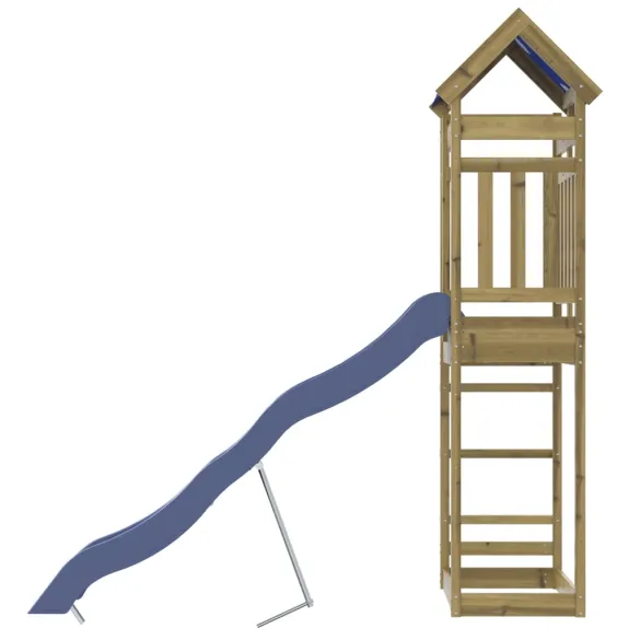Set Jucărie Grădină Lemn Pin - Turn cu Tobogan Exterior