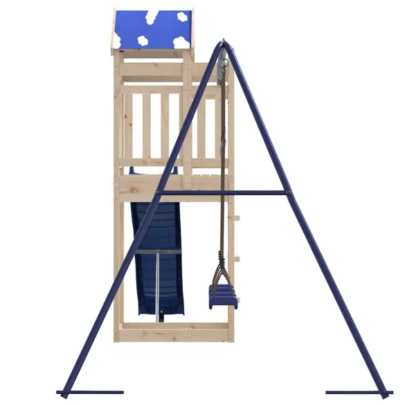 Set Joacă Exterior Lemn Pin cu Tobogan și Leagăn