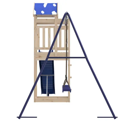 Set Joacă Exterior Lemn Pin cu Tobogan și Leagăn