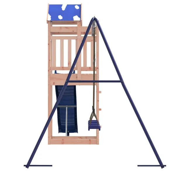 Set de joacă exterior lemn masiv - Tobogan și leagăn