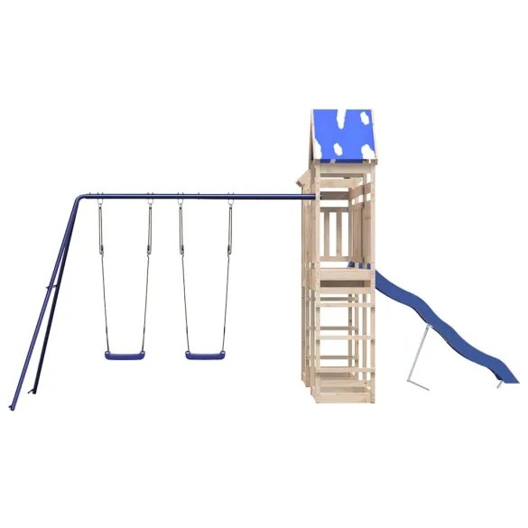 Set joacă exterior lemn pin | Tobogan+Leagăn | Livrare gratuită