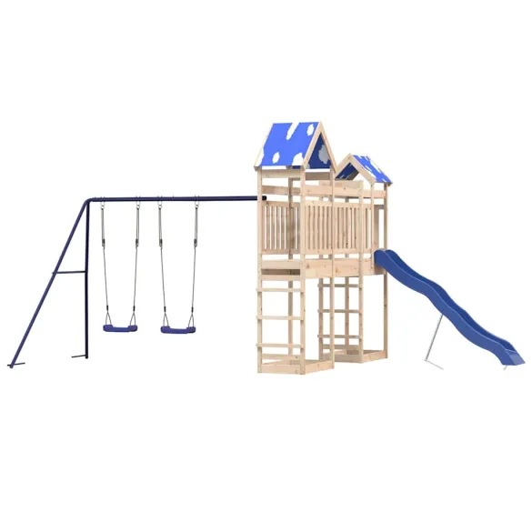 Set joacă exterior lemn pin | Tobogan+Leagăn | Livrare gratuită
