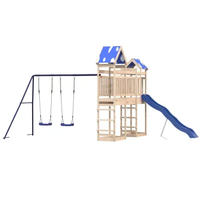 Set joacă exterior lemn pin | Tobogan+Leagăn | Livrare gratuită