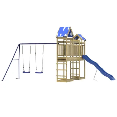Set Joacă Exterior Lemn Pin - Tobogan și Leagăne