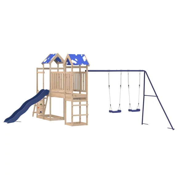 Set Joacă Exterior Lemn Pin | Tobogan Leagăn Turn