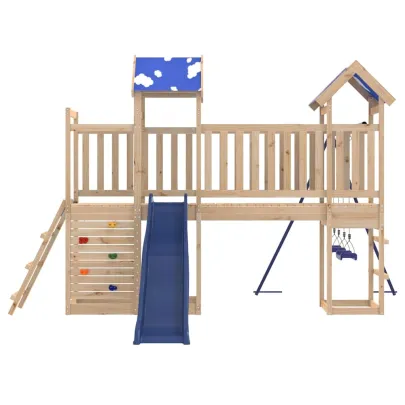 Set Joacă Exterior Lemn Pin | Tobogan Leagăn Turn
