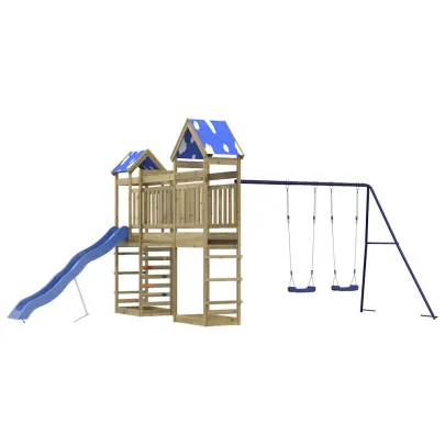 Set Joacă Exterior Lemn Pin - Tobogan și Leagăn