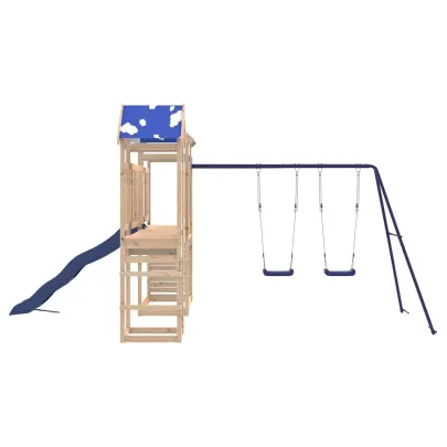 Set Joacă Exterior Lemn Pin - Tobogan și Leagăne