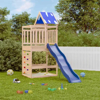 Set joacă exterior lemn masiv pin cu tobogan