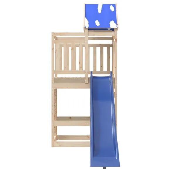 Set joacă exterior lemn masiv pin cu tobogan