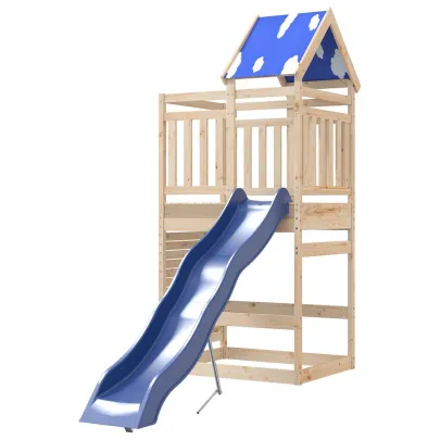 Set joacă exterior lemn masiv pin cu tobogan