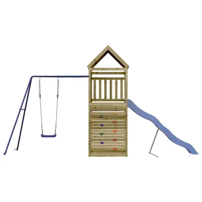 Set Joacă Exterior Lemn Pin cu Tobogan și Leagăn
