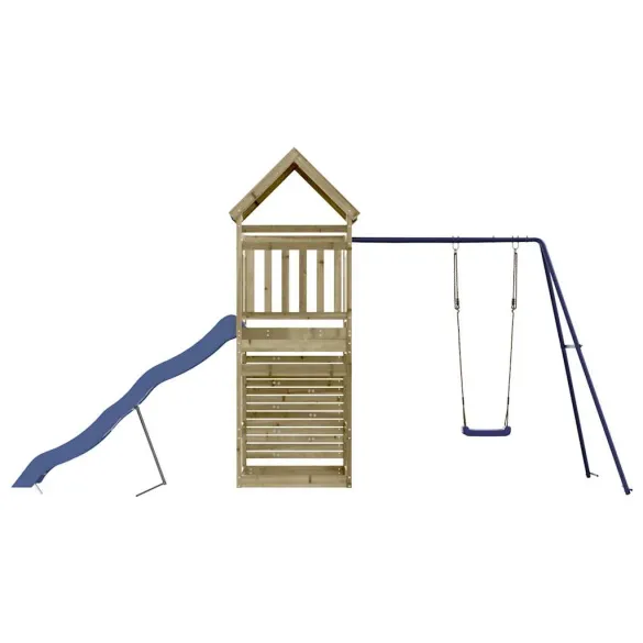 Set Joacă Exterior Lemn Pin cu Tobogan și Leagăn