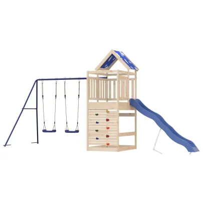 Set de joacă exterior lemn masiv de pin cu tobogan