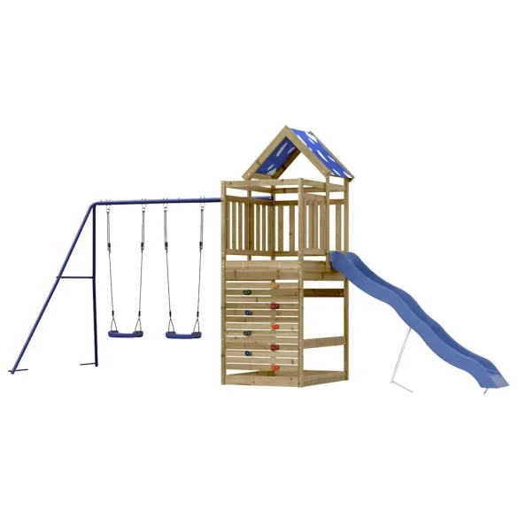 Set Joacă Exterior Lemn Pin | Tobogan și Leagăn