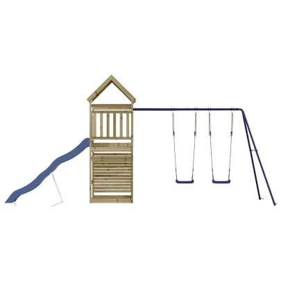 Set Joacă Exterior Lemn Pin | Tobogan și Leagăn