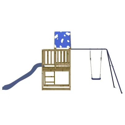 Set Joacă Exterior Lemn Pin cu Tobogan și Leagăn