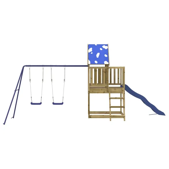 Set joacă exterior lemn pin - Tobogan și leagăne copii