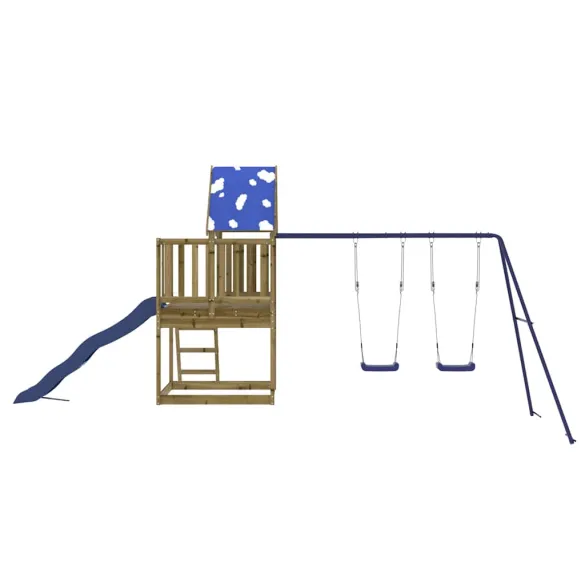 Set joacă exterior lemn pin - Tobogan și leagăne copii