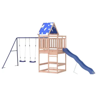 Set Joacă Exterior Lemn Douglas cu Tobogan și Leagăn