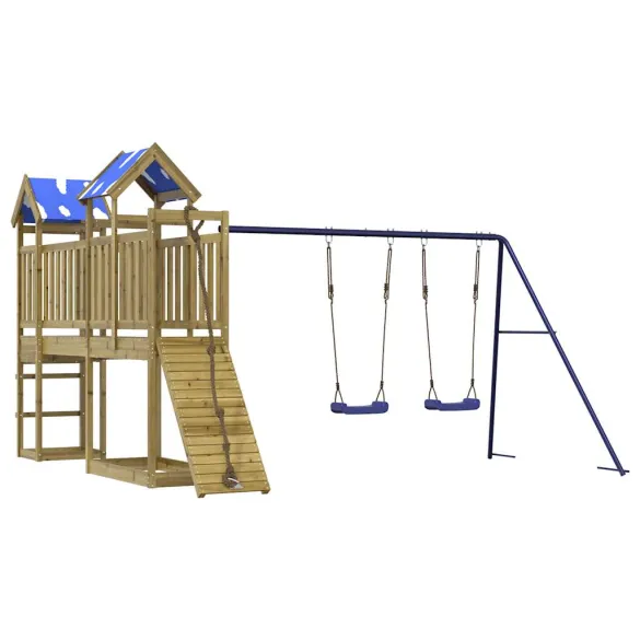 Set Joacă Exterior Lemn Pin | Turn, Leagăn, Pod