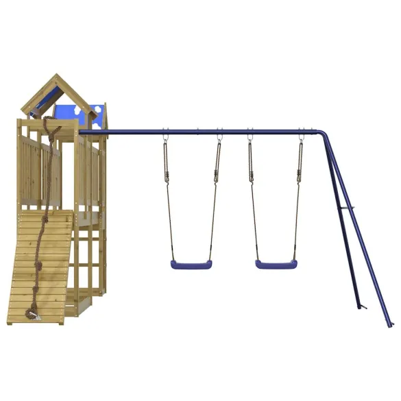 Set Joacă Exterior Lemn Pin | Turn, Leagăn, Pod