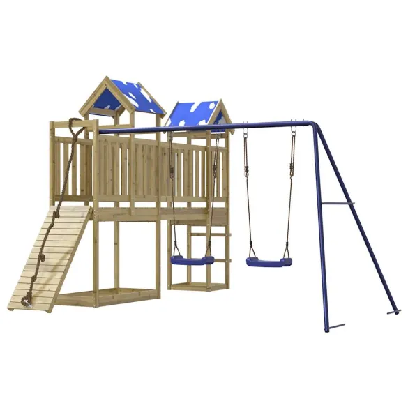 Set Joacă Exterior Lemn Pin | Turn, Leagăn, Pod