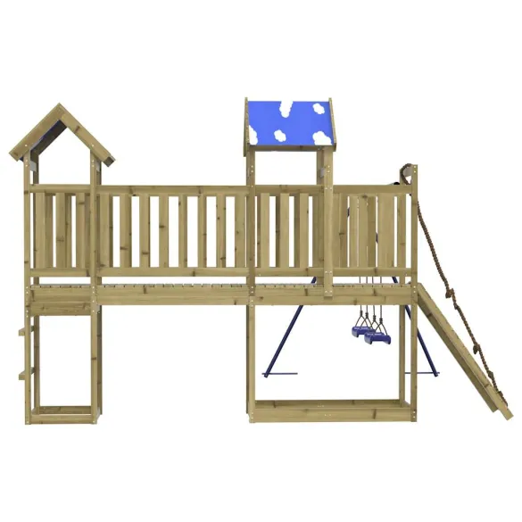 Set Joacă Exterior Lemn Pin | Turn, Leagăn, Pod