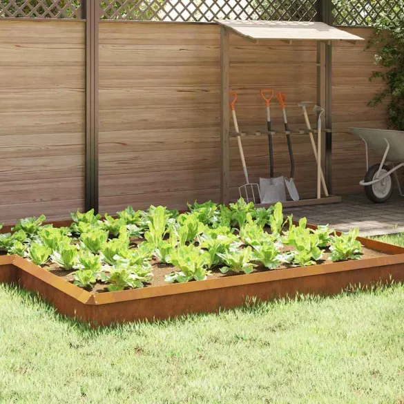 Gard Metalic pentru Melci 16 Piese Ruginit 50x25cm