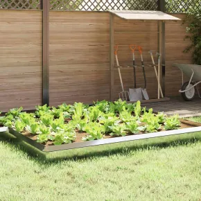 Gard Antimelc Metalic 4 Bucăți Argintiu 100x25cm