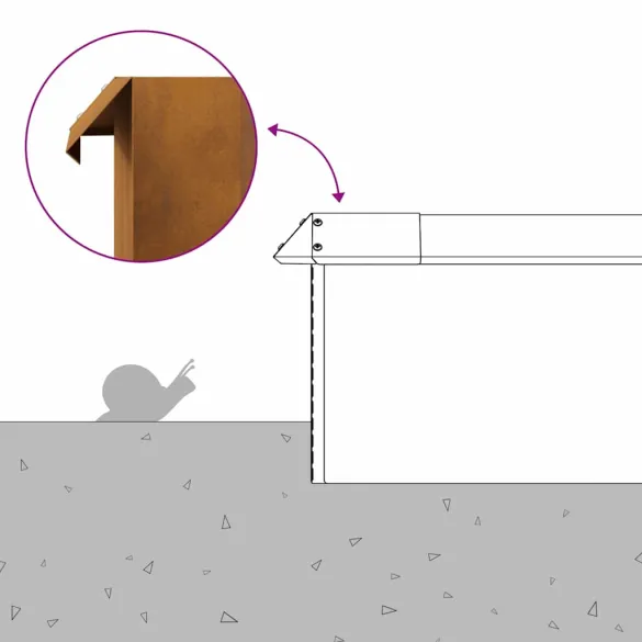 Gard Metalic pentru Melci - 16 Elemente Rustic