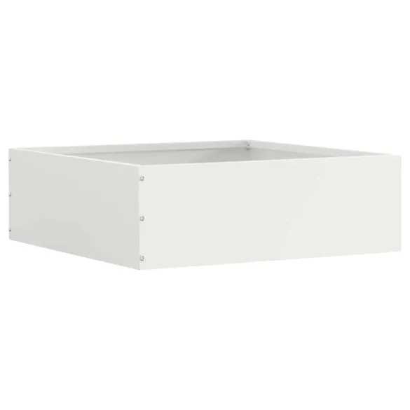 Margine Gazon Albă Oțel 40x40x13 cm | 6 Piese