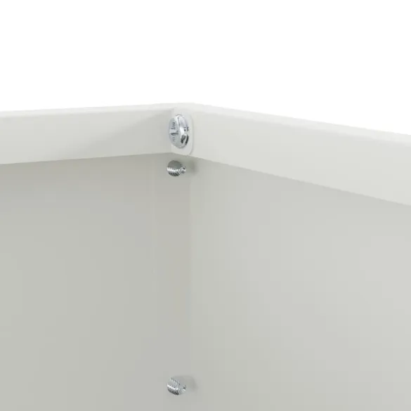 Margine Gazon Albă Oțel 40x40x13 cm | 6 Piese