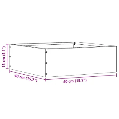 Margine Gazon Albă Oțel 40x40x13 cm | 6 Piese