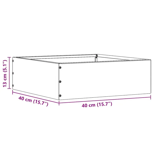 Margini Gazon Ruginite Oțel | 6 Bucăți 40x40x13 cm