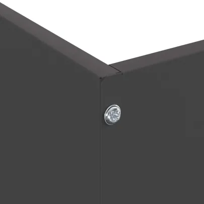 Margine Gazon Oțel 6 piese Negru 50x50x13 cm