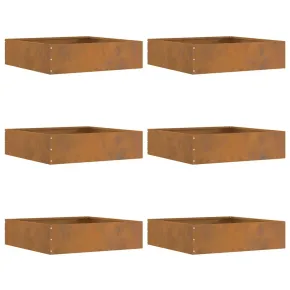 Margine Gazon Oțel Ruginit 6 Piese | Delimitare Grădină