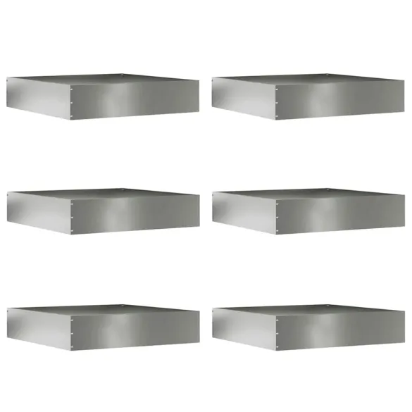 Margine Gazon Oțel Galvanizat 6 Buc | 60x60x13 cm