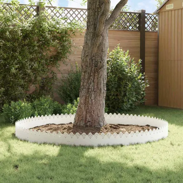 Borduri Gazon Metalice Alb 30pcs | Delimitare Grădină