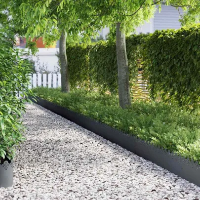 Borduri Gazon Antracit Oțel | 20 pcs | Delimitare Exterior