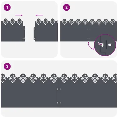 Borduri Gazon Antracit Oțel | 20 pcs | Delimitare Exterior