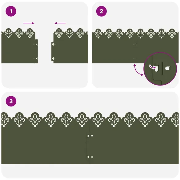 Borduri Gazon Metalice Verde Măsliniu | 10 Piese