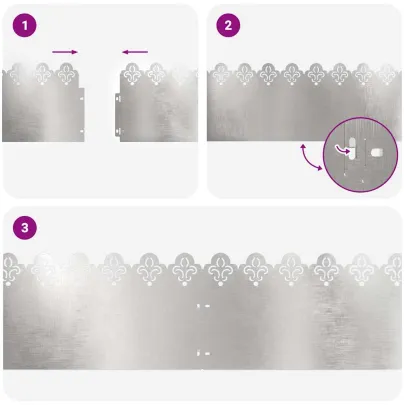 Borduri Gazon Metalice Argintii 20 piese | Delimitare Gradina