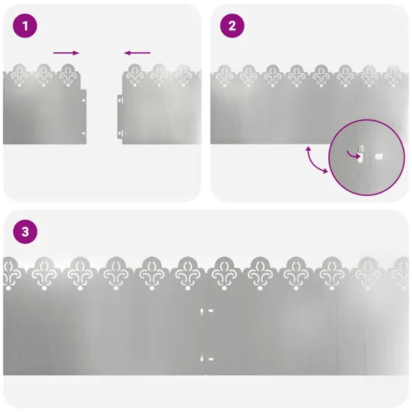 Borduri Gazon Metalice Argintii 20 pcs | Delimitare Grădină