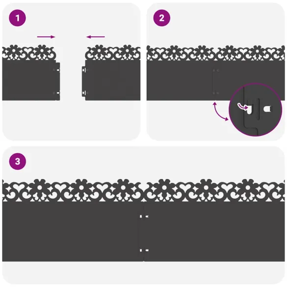 Borduri Gazon Metalice 30 pcs Negru | Delimitare Gradina